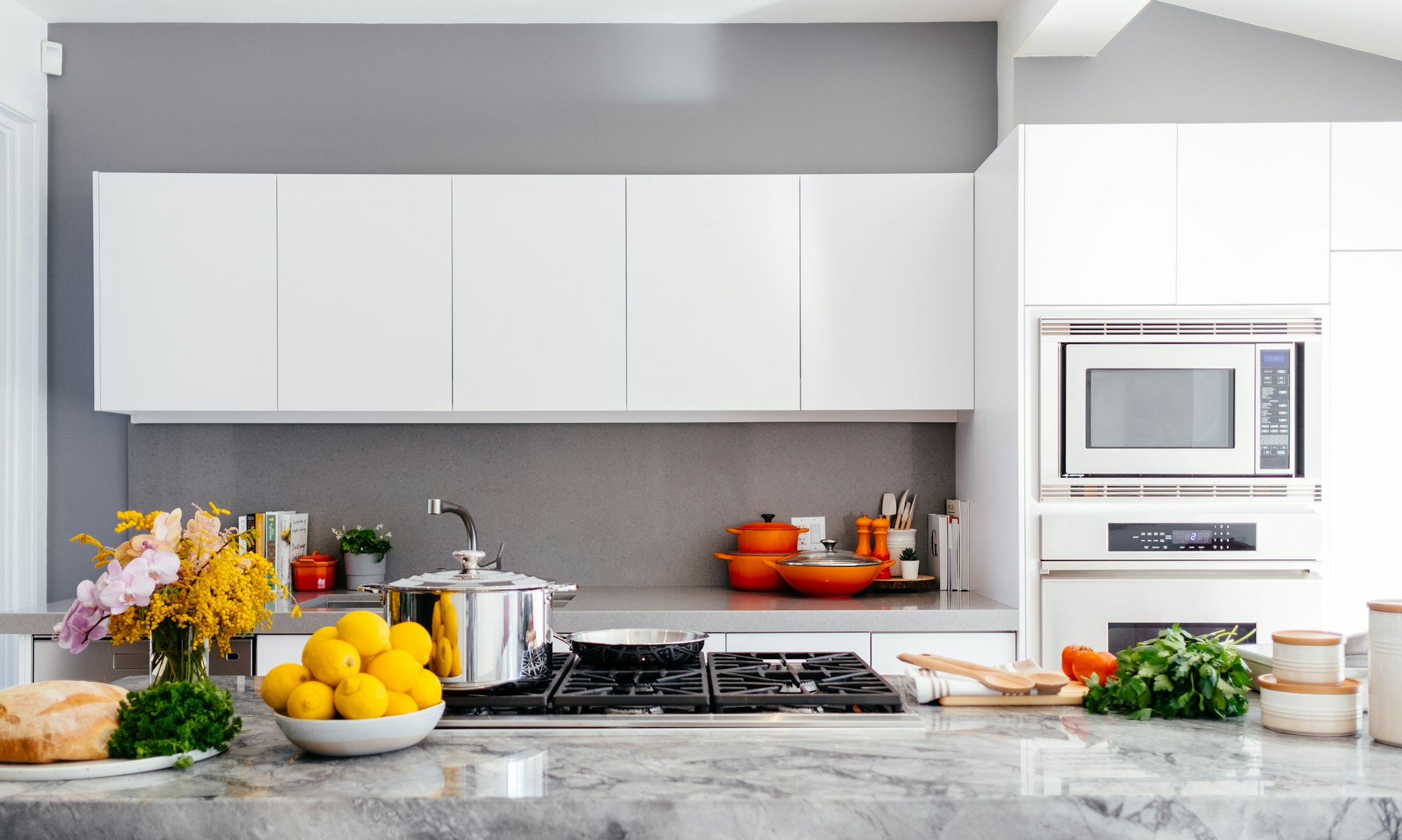 Clean kitchen ready with everyday cooking essentials